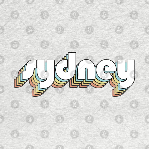 Sydney - Retro Rainbow Typography Faded Style by Paxnotods